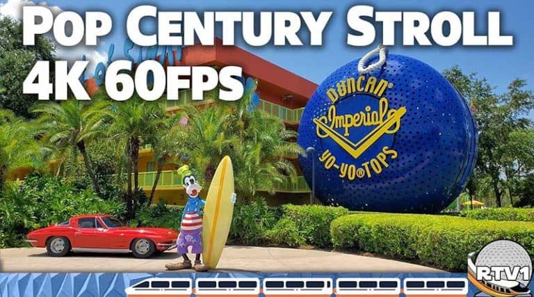 Disney's Pop Century Resort - Relaxing Stroll - 4K 60fps - Walt Disney World