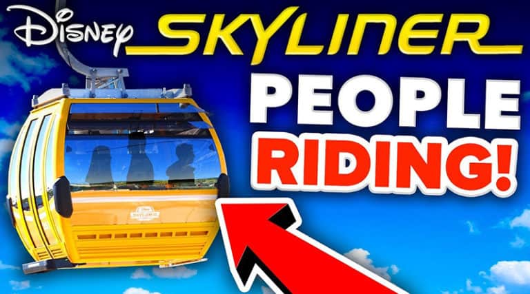 Mickey Views - People Riding Disney Skyliner Gondolas