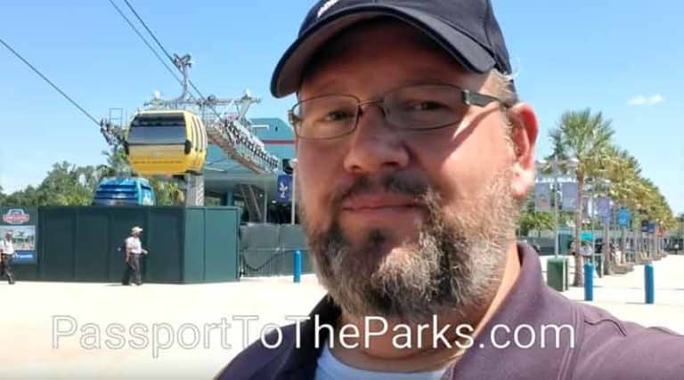 Disney Skyliner My Scheduled Ride and Caribbean Beach Station Joffrey's Coffee Stand