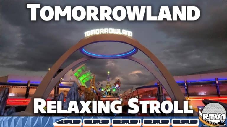 Tomorrowland Relaxing Stroll at Dusk - No Narration - 4K 60fps - Walt Disney World