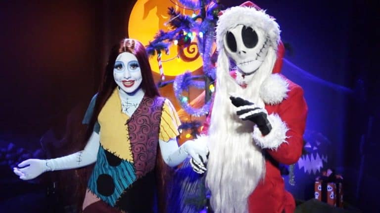 Jack Skellington as Sandy Claws with Sally Meet & Greet at Mickey's Very Merry Christmas Party 2019