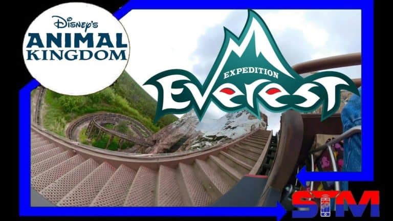 [4K]Expedition Everest - Side View - Animal Kingdom