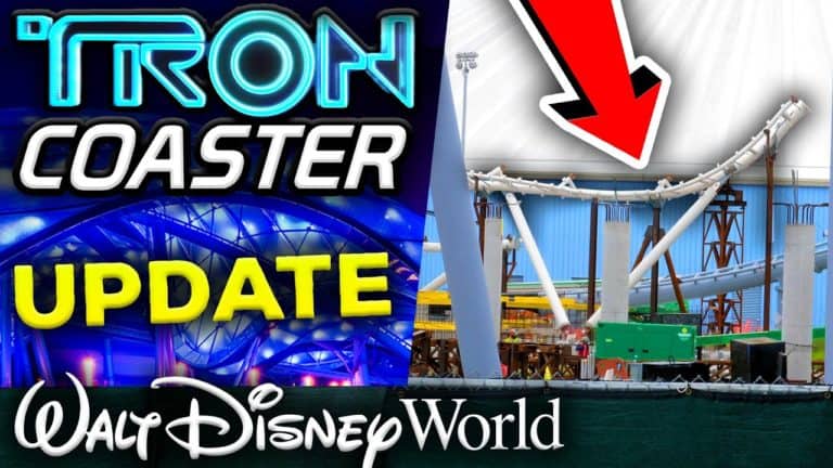 TRON Coaster LED CANOPY Installation Begins - Mickey Views | Mouse and Castle