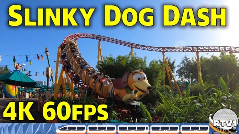 Slinky Dog Dash - 4K 60fps Steadycam - Full Ride POV - Resort TV 1 | Mouse and Castle